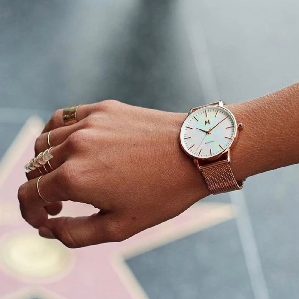 MVMT Boulevard Rose Gold & Pearl watch